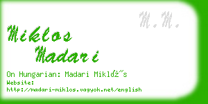 miklos madari business card